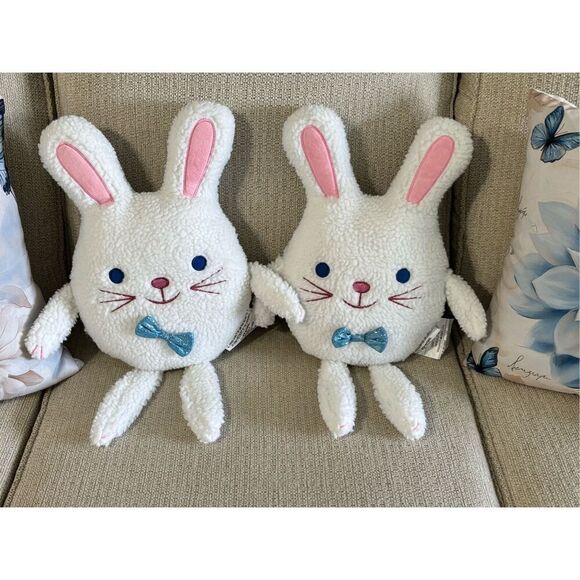 Target Spritz White Easter Bunny Pillows Set of 2 NWT - Picture 1 of 10